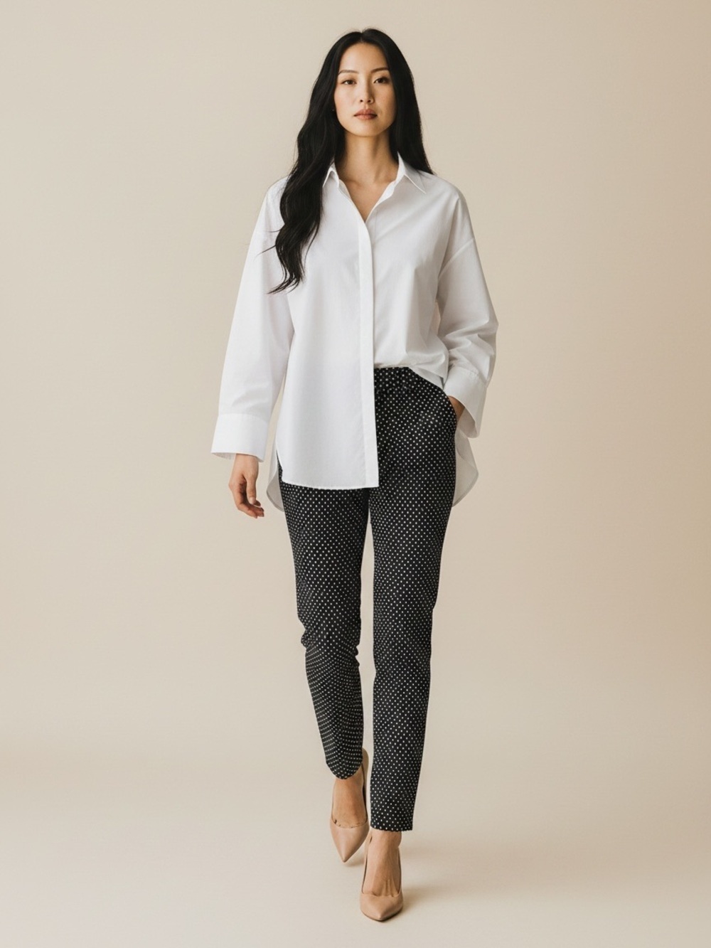 Ricki's Slim Fit Cropped Ankle Pants Slant Pocket Stretch Fit Black White Size 2